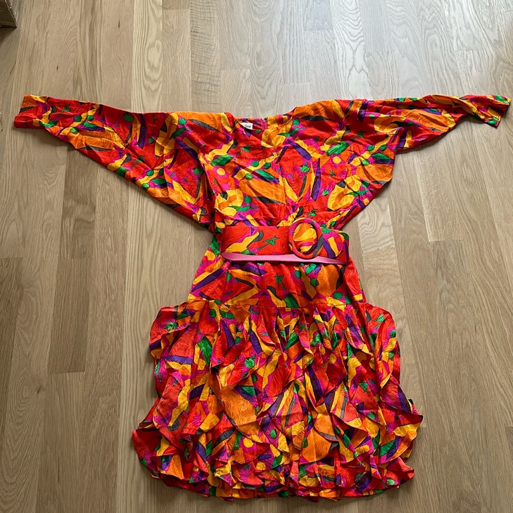Multicolored silk dress
